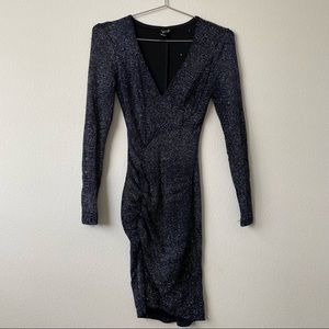 XS Windsor Glitter Navy Long Sleeve Dress